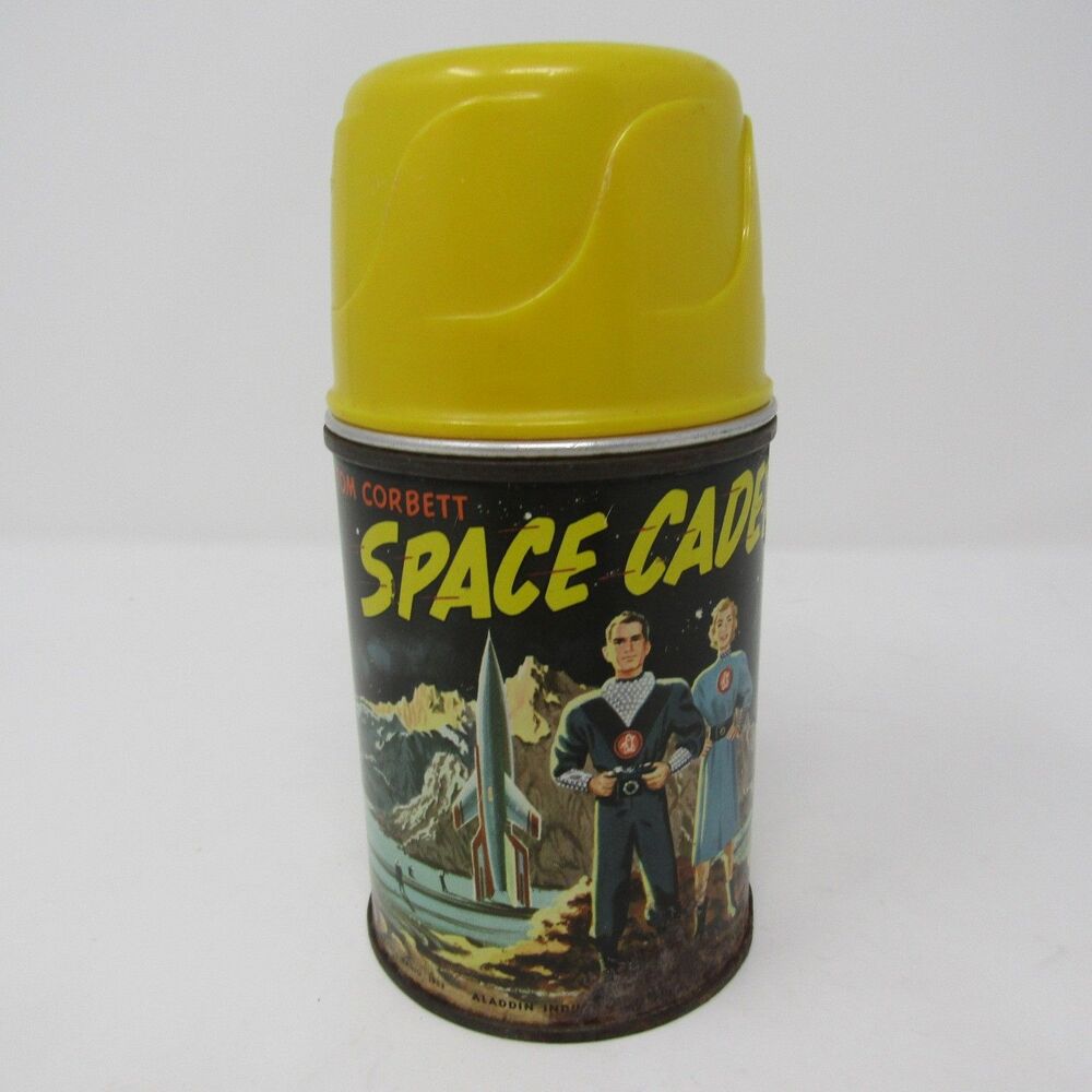 Vintage Tom Corbett Space Cadet Thermos Bottle Aladdin 1952 Sci-Fi Collectible